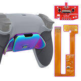 eXtremeRate Rainbow Aura Blue & Purple Real Metal Buttons (RMB) Version RISE Remap Kit for PS5 Controller BDM-030/040/050 - Rubberized New Hope Gray & Classic Gray - XPFJ7013G3