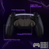 eXtremeRate Real Metal Buttons (RMB) Version RISE4 Plus MAX Back Paddles Kit with Clicky Trigger Stops & Rubberized Grip for PS5 Controller BDM-030/040/050/060 - Black - HKCPFJ001M3