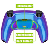 eXtremeRate Rainbow Aura Blue & Purple Real Metal Buttons (RMB) Version RISE 2.0 Remap Kit for PS5 Controller BDM-010/020 - Chameleon Purple Blue - XPFJ7014