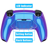 eXtremeRate Remappable RISE4 V3 Remap Kit for PS5 Controller BDM-030/040/050 - Chameleon Purple Blue - YPFP3008G4