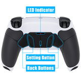 eXtremeRate Remappable RISE4 V3 Remap Kit for PS5 Controller BDM-030/040/050 - Rubberized Black Grips with Black Back Paddles - YPFU6010G4