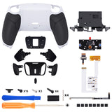eXtremeRate Remappable RISE4 V3 Remap Kit for PS5 Controller BDM-030/040/050/060 - Rubberized White Black- Black - YPFU6010G5