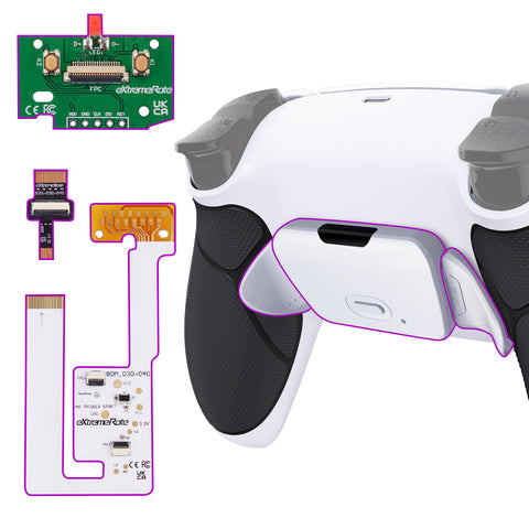 eXtremeRate Remappable RISE V4 Remap Kit for PS5 Controller BDM-030/040/050/060 - Rubberized White Black- White - XPFU6011G5