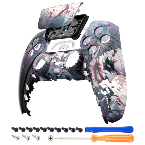 eXtremeRate Killing Clown Front Housing Shell Compatible with ps5 Controller BDM-010/020/030/040, DIY Replacement Shell Custom Touch Pad Cover Compatible with ps5 Controller - ZPFR013G3