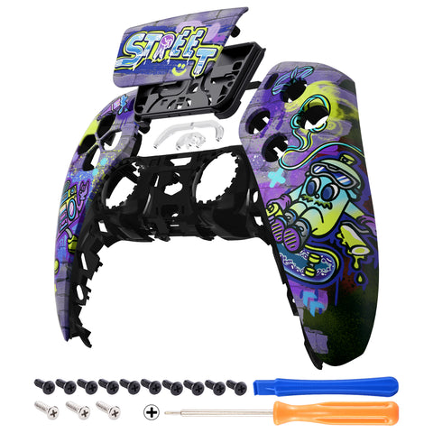 eXtremeRate Street Art Front Housing Shell Compatible with ps5 Controller BDM-010/020/030/040, DIY Replacement Shell Custom Touch Pad Cover Compatible with ps5 Controller - ZPFT1099G3