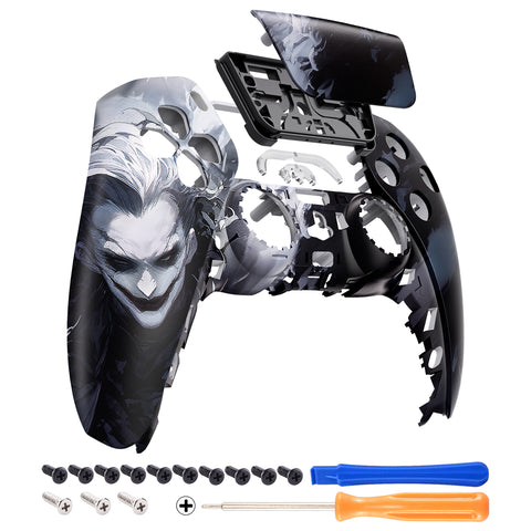 eXtremeRate The Dark Clown Front Housing Shell Compatible with ps5 Controller BDM-010/020/030/040, DIY Replacement Shell Custom Touch Pad Cover Compatible with ps5 Controller - ZPFR012G3