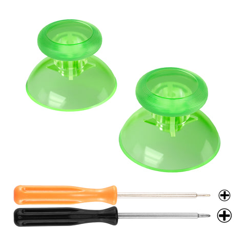 eXtremeRate Clear Green Replacement 3D Joystick Thumbsticks, Analog Thumb Sticks with Phillips Screwdriver for Nintendo Switch Pro Controller - KRM551