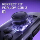 eXtremeRate Replacement 3D Joystick & Thumb Grips & Side Rail Shell Buttons for Nintendo Switch 2 JoyCon - Black - YVENTM005