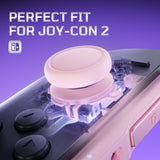 eXtremeRate Replacement 3D Joystick & Thumb Grips & Side Rail Shell Buttons for Nintendo Switch 2 JoyCon - Cherry Blossoms Pink - YVENTM006