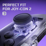 eXtremeRate Replacement 3D Joystick & Thumb Grips & Side Rail Shell Buttons for Nintendo Switch 2 JoyCon - Clear - YVENTM001