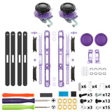 eXtremeRate Replacement 3D Joystick & Thumb Grips & Side Rail Shell Buttons for Nintendo Switch 2 JoyCon - Clear Atomic Purple - YVENTM003