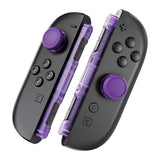 eXtremeRate Replacement 3D Joystick & Thumb Grips & Side Rail Shell Buttons for Nintendo Switch 2 JoyCon - Clear Atomic Purple - YVENTM003