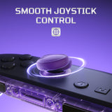 eXtremeRate Replacement 3D Joystick & Thumb Grips & Side Rail Shell Buttons for Nintendo Switch 2 JoyCon - Clear Atomic Purple - YVENTM003