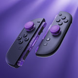 eXtremeRate Replacement 3D Joystick & Thumb Grips & Side Rail Shell Buttons for Nintendo Switch 2 JoyCon - Clear Atomic Purple - YVENTM003