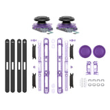 eXtremeRate Replacement 3D Joystick & Thumb Grips & Side Rail Shell Buttons for Nintendo Switch 2 JoyCon - Clear Atomic Purple - YVENTM003