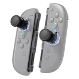 eXtremeRate Replacement 3D Joystick & Thumb Grips & Side Rail Shell Buttons for Nintendo Switch 2 JoyCon - Clear Slate Black - YVENTM002