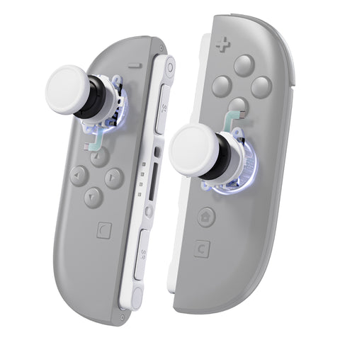 eXtremeRate Replacement 3D Joystick & Thumb Grips & Side Rail Shell Buttons for Nintendo Switch 2 JoyCon - White - YVENTM004