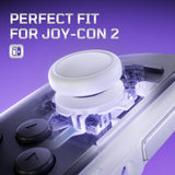 eXtremeRate Replacement 3D Joystick & Thumb Grips & Side Rail Shell Buttons for Nintendo Switch 2 JoyCon - White - YVENTM004