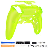 eXtremeRate Clear Lime Green Custom Back Housing Bottom Shell Compatible with ps5 Edge Controller, DIY Replacement Back Shell Cover Compatible with ps5 Edge Controller - DQZEGM008