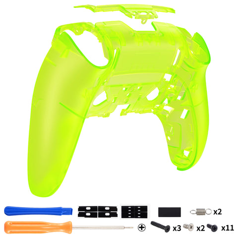 eXtremeRate Clear Lime Green Custom Back Housing Bottom Shell Compatible with ps5 Edge Controller, DIY Replacement Back Shell Cover Compatible with ps5 Edge Controller - DQZEGM008