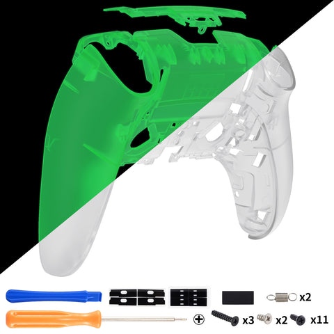 eXtremeRate Glow in Dark - Green Custom Back Housing Bottom Shell Compatible with ps5 Edge Controller, DIY Replacement Back Shell Cover Compatible with ps5 Edge Controller - DQZEGM007
