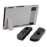 eXtremeRate Soft Touch Grip Classics NES Style Console Back Plate DIY Replacement Housing Shell Case for Nintendo Switch Console with Kickstand JoyCon Shell NOT Included - ZT102