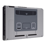 eXtremeRate SFC SNES Classic EU Style Console Back Plate DIY Replacement Housing Shell Case with Kickstand for Nintendo Switch Console - ZT106
