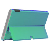 eXtremeRate Chameleon Green Purple Console Back Plate DIY Replacement Housing Shell Case with Kickstand for Nintendo Switch OLED – Console and Joycon NOT Included - GLUSOP006