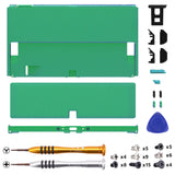 eXtremeRate Chameleon Green Purple Console Back Plate DIY Replacement Housing Shell Case with Kickstand for Nintendo Switch OLED – Console and Joycon NOT Included - GLUSOP006