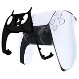 eXtremeRate Chrome Black Decorative Trim Shell Compatible with ps5 Controller, DIY Replacement Clip Shell, Custom Plates Cover Compatible with ps5 Controller with Accent Rings - GPFD4008