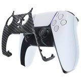 eXtremeRate Black Silver Carbon Fiber Decorative Trim Shell Compatible with ps5 Controller, DIY Replacement Clip Shell, Custom Plates Cover Compatible with ps5 Controller with Accent Rings - GPFS2009
