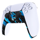 eXtremeRate Blue Coating Splash Patterned Decorative Trim Shell Compatible with ps5 Controller, DIY Replacement Clip Shell, Custom Plates Cover Compatible with ps5 Controller with Accent Rings - GPFS2014