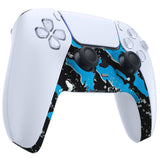 eXtremeRate Blue Coating Splash Patterned Decorative Trim Shell Compatible with ps5 Controller, DIY Replacement Clip Shell, Custom Plates Cover Compatible with ps5 Controller with Accent Rings - GPFS2014