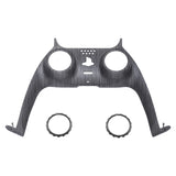 eXtremeRate Brushed Silver Pattern Decorative Trim Shell Compatible with ps5 Controller, DIY Replacement Clip Shell, Custom Plates Cover Compatible with ps5 Controller with Accent Rings - GPFS2010