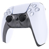 eXtremeRate Brushed Silver Pattern Decorative Trim Shell Compatible with ps5 Controller, DIY Replacement Clip Shell, Custom Plates Cover Compatible with ps5 Controller with Accent Rings - GPFS2010