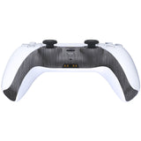 eXtremeRate Brushed Silver Pattern Decorative Trim Shell Compatible with ps5 Controller, DIY Replacement Clip Shell, Custom Plates Cover Compatible with ps5 Controller with Accent Rings - GPFS2010