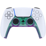 eXtremeRate Chameleon Green Purple Decorative Trim Shell Compatible with PS5 Controller, DIY Replacement Clip Shell Compatible with PS5 Controller, Custom Plates Cover for PS5 Controller with Accent Rings - GPFP3002