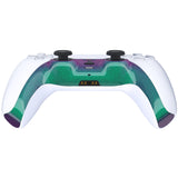 eXtremeRate Chameleon Green Purple Decorative Trim Shell Compatible with PS5 Controller, DIY Replacement Clip Shell Compatible with PS5 Controller, Custom Plates Cover for PS5 Controller with Accent Rings - GPFP3002