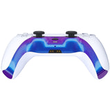 eXtremeRate Chameleon Purple Blue Decorative Trim Shell Compatible with ps5 Controller, DIY Replacement Clip Shell, Custom Plates Cover Compatible with ps5 Controller w/ Accent Rings - GPFP3001