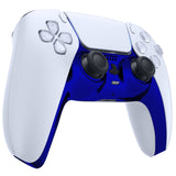 eXtremeRate Chrome Blue Decorative Trim Shell Compatible with ps5 Controller, DIY Replacement Clip Shell, Custom Plates Cover Compatible with ps5 Controller with Accent Rings - GPFD4004