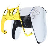 eXtremeRate Chrome Gold Glossy Decorative Trim Shell Compatible with ps5 Controller, DIY Replacement Clip Shell, Custom Plates Cover Compatible with ps5 Controller with Accent Rings - GPFD4001