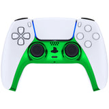 eXtremeRate Chrome Green Decorative Trim Shell Compatible with ps5 Controller, DIY Replacement Clip Shell, Custom Plates Cover Compatible with ps5 Controller with Accent Rings - GPFD4006