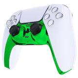 eXtremeRate Chrome Green Decorative Trim Shell Compatible with ps5 Controller, DIY Replacement Clip Shell, Custom Plates Cover Compatible with ps5 Controller with Accent Rings - GPFD4006
