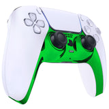 eXtremeRate Chrome Green Decorative Trim Shell Compatible with ps5 Controller, DIY Replacement Clip Shell, Custom Plates Cover Compatible with ps5 Controller with Accent Rings - GPFD4006