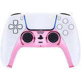 eXtremeRate Chrome Pink Decorative Trim Shell Compatible with ps5 Controller, DIY Replacement Clip Shell, Custom Plates Cover Compatible with ps5 Controller with Accent Rings - GPFD4007