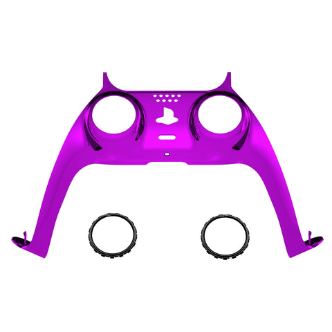 eXtremeRate Chrome Purple Decorative Trim Shell Compatible with ps5 Controller, DIY Replacement Clip Shell, Custom Plates Cover Compatible with ps5 Controller with Accent Rings - GPFD4005
