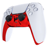 eXtremeRate Chrome Red Decorative Trim Shell Compatible with ps5 Controller, DIY Replacement Clip Shell, Custom Plates Cover Compatible with ps5 Controller with Accent Rings - GPFD4003