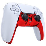 eXtremeRate Chrome Red Decorative Trim Shell Compatible with ps5 Controller, DIY Replacement Clip Shell, Custom Plates Cover Compatible with ps5 Controller with Accent Rings - GPFD4003
