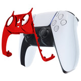 eXtremeRate Chrome Red Decorative Trim Shell Compatible with ps5 Controller, DIY Replacement Clip Shell, Custom Plates Cover Compatible with ps5 Controller with Accent Rings - GPFD4003