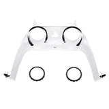eXtremeRate Chrome Silver Decorative Trim Shell Compatible with ps5 Controller, DIY Replacement Clip Shell, Custom Plates Cover Compatible with ps5 Controller with Accent Rings - GPFD4002